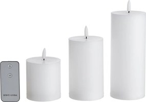 NORDIC LIGHT LED gyertya távirányítóval, fehér 3 darab
