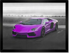 Poszter keretben 40x30 Rózsaszín sportautó