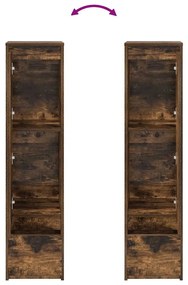 füstölt tölgy szerelt fa magasszekrény 29,5x34x119,5 cm