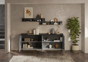 TRAY Szürke - Ólom Komód 4 ajtós 241 cm