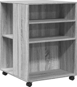 vidaXL szürke sonoma színű szerelt fa kisasztal kerekekkel 55x60x78 cm