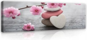 Vászonkép falikép kövek rózsaszín szürke 145 x 45