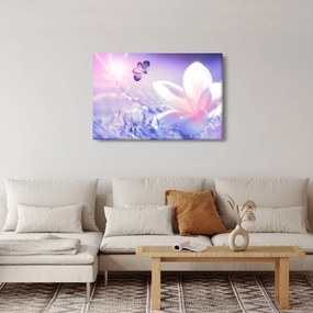 Kép - Pillangó érkezése a virágra (90x60 cm)
