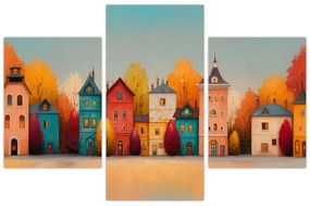 Kép - Őszi falu (90x60 cm)