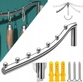 Összecsukható 180°-ban forgatható ruhaakasztó Csavarokkal