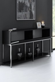 Konzolasztal Lord - Black, Silver