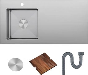 Torva asztallap rozsdamentes acél mosogató 35,6 cm kisteherautó konyha lakóautó busz utánfutó