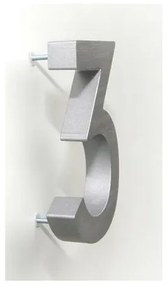 Alumínium "2" házszám, 3D, köszörült felület