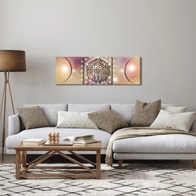 Kép - Mandala elemekkel (órával) (90x30 cm)