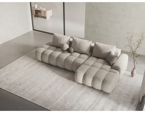 Bézs kinyitható-tárolóhelyes sarokkanapé (jobb oldali-heverő résszel) Linz – Cosmopolitan Design