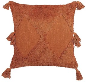 Narancssárga pamut rojtos díszpárna 45 x 45 cm AVIUM Beliani