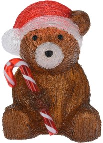 Candy bear karácsonyi LED dekoráció, 24 cm