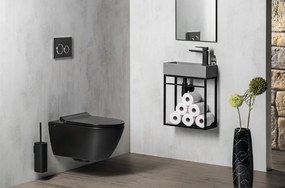 GSI, PURA fali WC csésze, Swirlflush, 55x36 cm, fekete dupla matt, 881526
