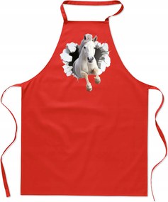 Konyhai Kötény pamut piros lyuk Ló FA_493_cw