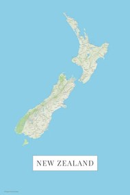 Térkép New Zeland color, POSTERS