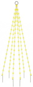 karácsonyfa zászlórúdon 108 meleg fehér LED-del 180 cm