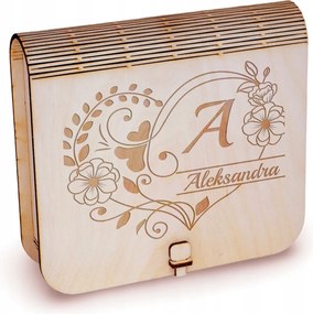 Fényképtartó Doboz Ajándék Születésnap Névnap Évforduló Szív monogrammal