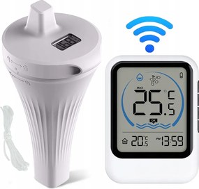 Vezeték nélküli lebegő medencehőmérő monitorral