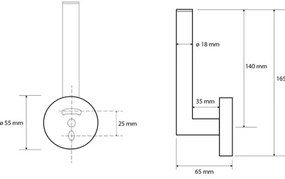 Sapho - X-ROUND WC-papír tartó 16,5 cm fekete