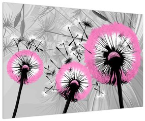 Modern kép -rózsaszín pitypang (90x60 cm)
