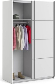 Verona fehér ruhásszekrény tolóajtókkal, 122 x 202 cm - Tvilum