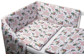 Baby Nellys 3-dílná készlet, ágynemű Nyuszi ban ben a rét - rózsaszín, fehér 120x90