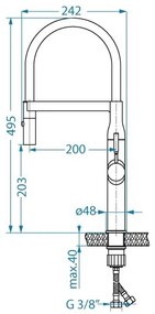 ALVEUS 1150892 - Mirage 49,5 cm mosogató csaptelep flexibilis zuhannyal