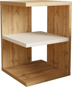 Elza éjjeliszekrény, éjjeli asztal segítő színes wotan tölgy fehér 30x30x45