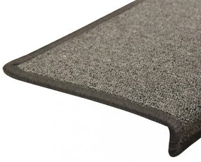 15 db sötétszürke lépcsőszőnyeg 65x21x4 cm