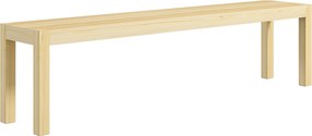 HOMCOM 3-Fős Fa Pad Vidéki Stílusban, Pad a Nappaliba, Konyhába, Bejárathoz, Fenyőfából, Teherbírása akár 330 kg, 175 x 33 x 45 cm, Természetes | Aoso