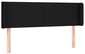 fekete szövet fejtámla szárnyakkal 147x16x78/88 cm
