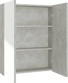 vidaXL betonszürke MDF tükrös fürdőszobaszekrény 60 x 15 x 75 cm
