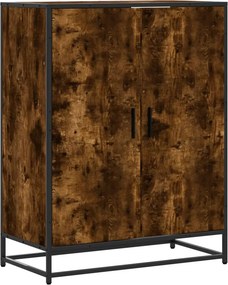vidaXL füstös tölgy színű szerelt fa és fém cipőszekrény 75x38x97,5 cm