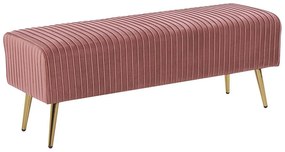 Rózsaszín bársony ülőpad 118 x 42 cm PATERSON Beliani