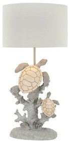 Fehér-szürke asztali lámpa textil búrával (magasság 63,5 cm) Turtle – Mauro Ferretti