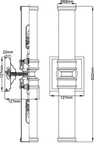 Feiss PAYNE FE-PAYNE2-BATH Fali lámpa 2x40W/G9 IP44