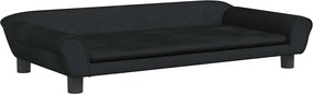 vidaXL fekete bársony kutyaágy 100 x 50 x 21 cm