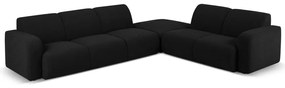 Fekete buklé sarokkanapé (jobb oldali) Molino – Micadoni Home