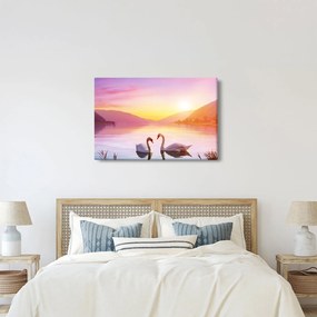 Szerelmes hattyúk képe (90x60 cm)