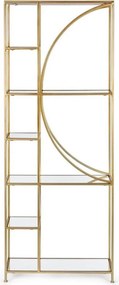 Aranyszínű acél könyvespolc 66x176x25,5 cm Elenor – Bizzotto