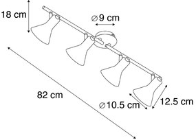 Modern spotlámpa fekete arannyal 4-lámpás - Magno