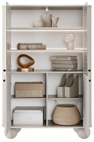 Vesper vitrin 103 cm - kasmír / fekete fogantyúk / gömb lábak