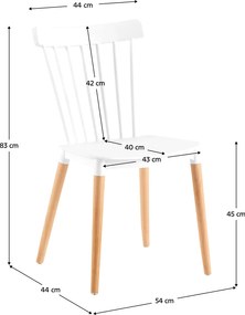 Étkezőszék, fehér/bükk, ZOSIMA