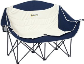 Outsunny 2 személyes összecsukható kempingszék pohártartóval és hordtáskával — párnázott, 250 kg teherbírás | Aosom