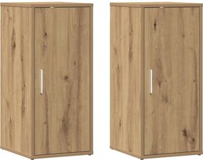 vidaXL 2 db kézműves tölgy színű szerelt fa cipőszekrény 32x35x70 cm