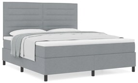 Boxspring ágy matraccal világosszürke szövet