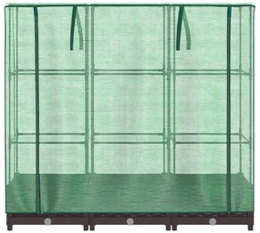 rattan megjelenésű magaságyás melegháztakaróval 120x40x123 cm