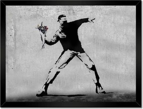 Poszterek keretben 40x30 Banksy Virágszóró