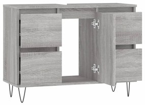 Szürke sonoma színű szerelt fa mosdószekrény 80 x 33 x 60 cm