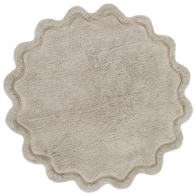 Bézs mosható kézi szövésű pamut kerek szőnyeg ø 110 cm Sweet April Lin – Nattiot